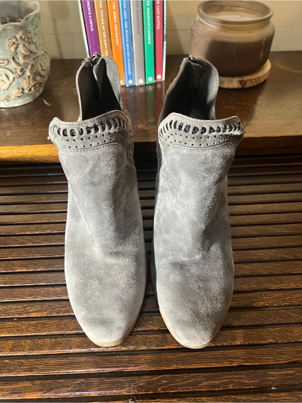 Vince Camuto Gray Suede Ankle Booties